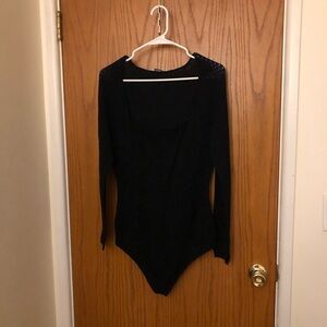 Abercrombie & Fitch Black Textured Bodysuit